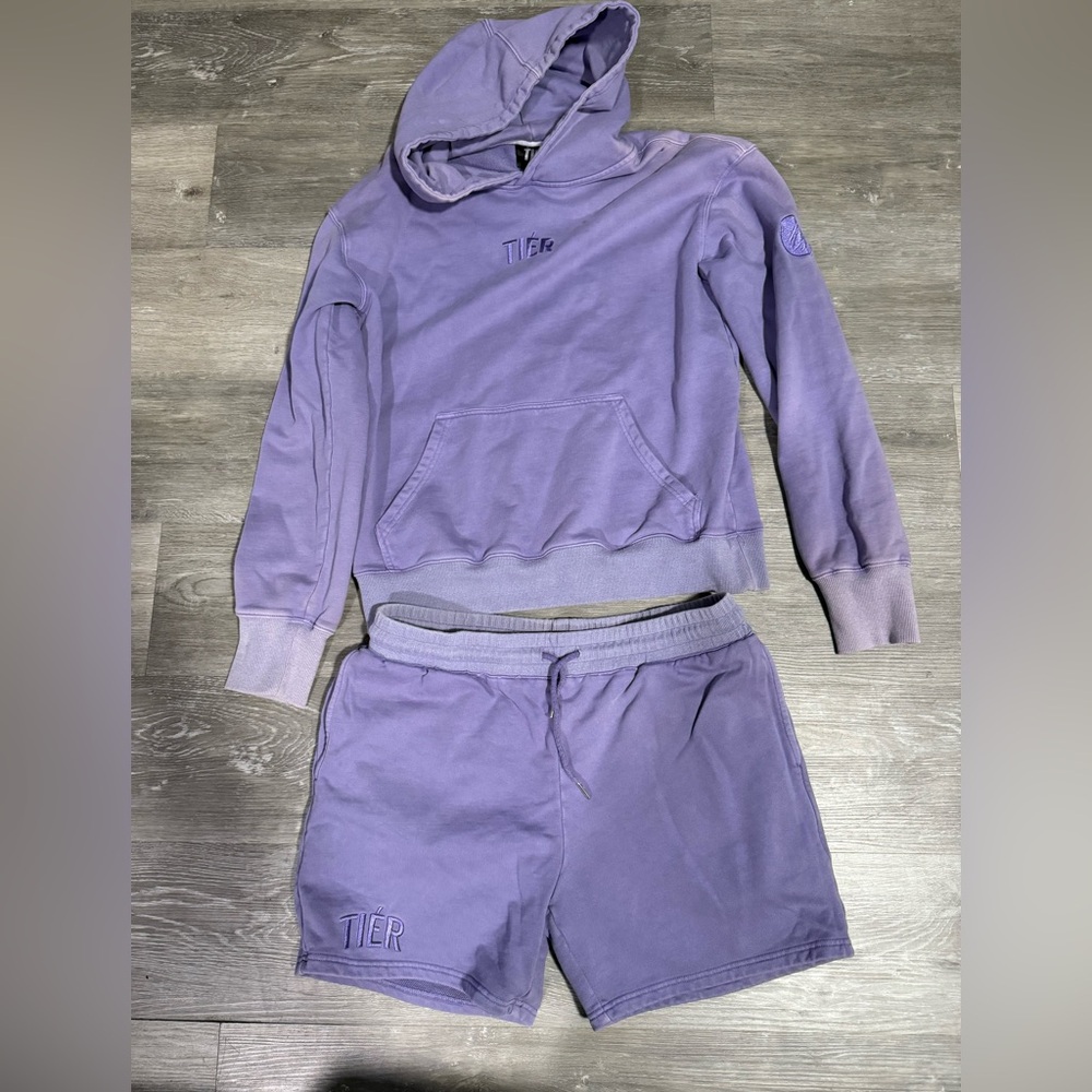 Tier Purple Hoodie short set